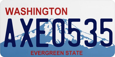 WA license plate AXE0535