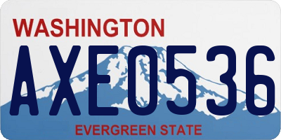 WA license plate AXE0536
