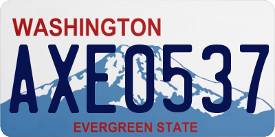 WA license plate AXE0537