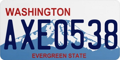WA license plate AXE0538