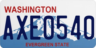 WA license plate AXE0540