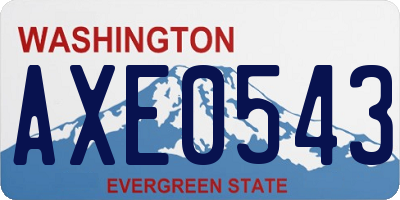 WA license plate AXE0543