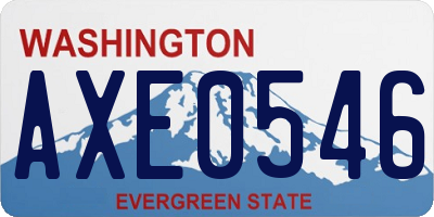 WA license plate AXE0546