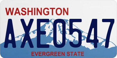 WA license plate AXE0547