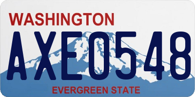WA license plate AXE0548