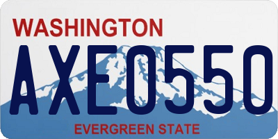 WA license plate AXE0550