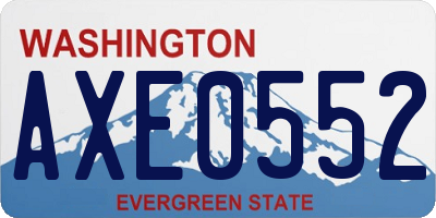 WA license plate AXE0552