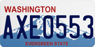 WA license plate AXE0553