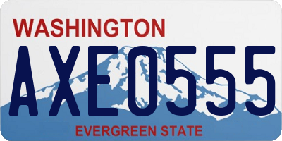 WA license plate AXE0555