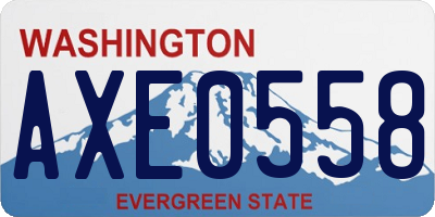 WA license plate AXE0558