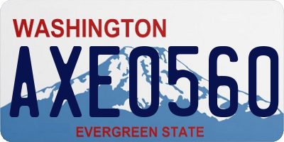 WA license plate AXE0560