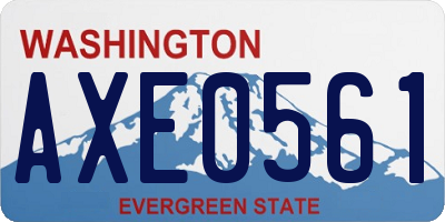 WA license plate AXE0561