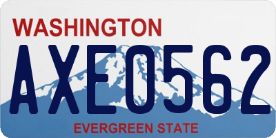 WA license plate AXE0562