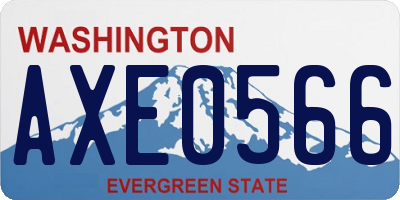 WA license plate AXE0566