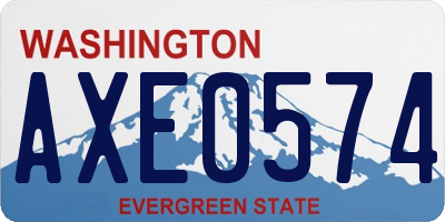 WA license plate AXE0574
