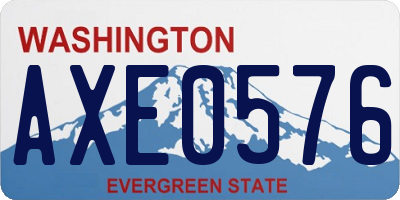 WA license plate AXE0576