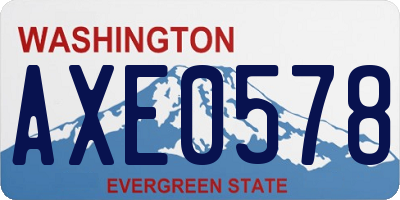 WA license plate AXE0578