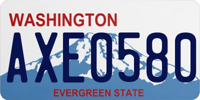 WA license plate AXE0580