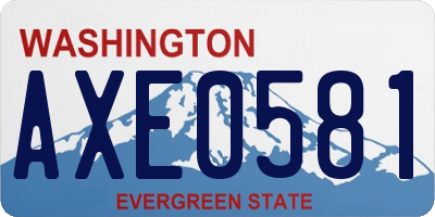 WA license plate AXE0581