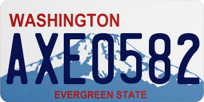 WA license plate AXE0582