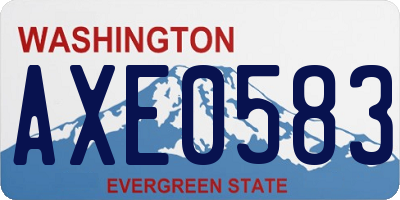 WA license plate AXE0583