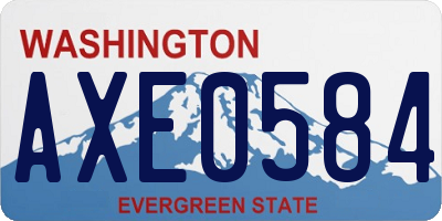 WA license plate AXE0584