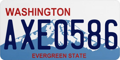 WA license plate AXE0586