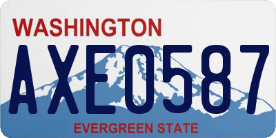 WA license plate AXE0587