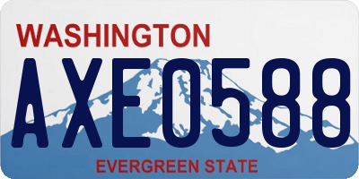 WA license plate AXE0588