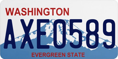WA license plate AXE0589