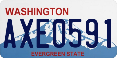 WA license plate AXE0591