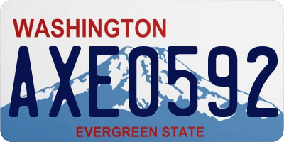 WA license plate AXE0592
