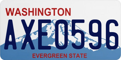 WA license plate AXE0596