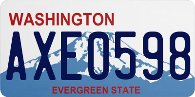 WA license plate AXE0598