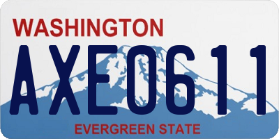 WA license plate AXE0611