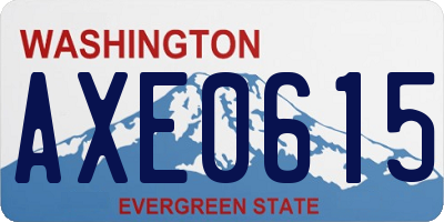 WA license plate AXE0615