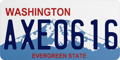WA license plate AXE0616