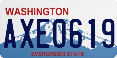 WA license plate AXE0619