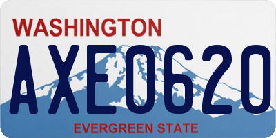 WA license plate AXE0620