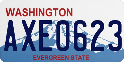 WA license plate AXE0623