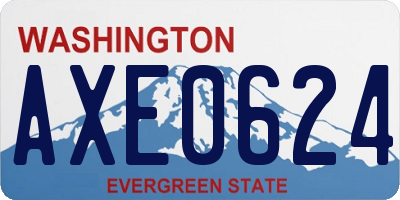 WA license plate AXE0624