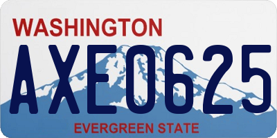 WA license plate AXE0625