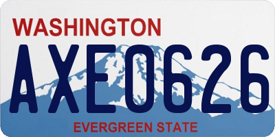 WA license plate AXE0626