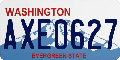 WA license plate AXE0627