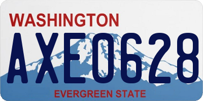 WA license plate AXE0628
