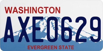 WA license plate AXE0629
