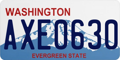 WA license plate AXE0630