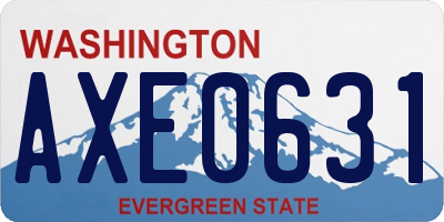 WA license plate AXE0631