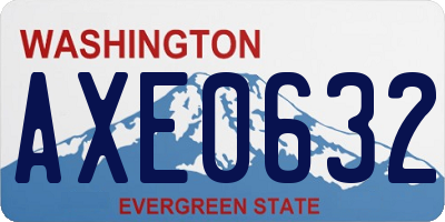 WA license plate AXE0632