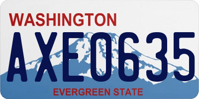 WA license plate AXE0635